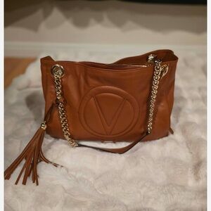 Valentino by Mario Valentino Verra Signature Leather Tote Bag – Whiskey